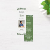 Groen Groen Foto Begrafenismonument Bladwijzer Mini Visitekaartjes (Bureau)