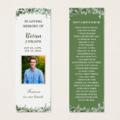 Groen Groen Foto Begrafenismonument Bladwijzer Mini Visitekaartjes (Voorkant /achterkant)