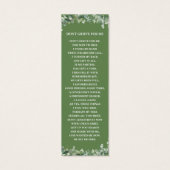 Groen Groen Foto Begrafenismonument Bladwijzer Mini Visitekaartjes (Achterkant)