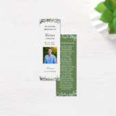 Groen Groen Foto Begrafenismonument Bladwijzer Mini Visitekaartjes (Bureau)
