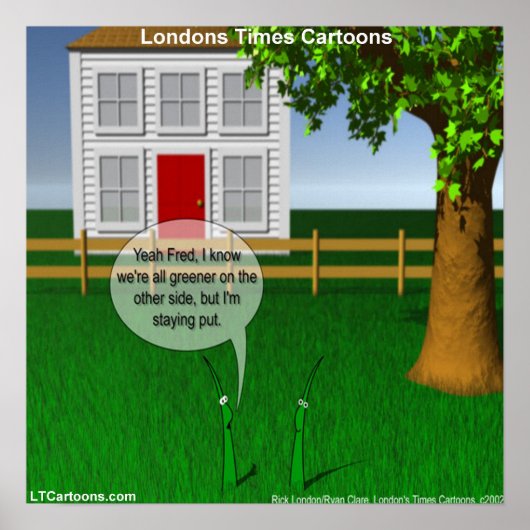 Groen Groen Gras Grappige Poster (Voorkant)