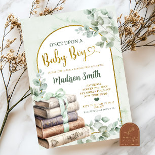 Groen Groen Salie Storybook Thema Baby shower Kaart