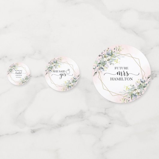 Groen Groen Waterverf Bruidsdouche Confetti (Voorkanten)