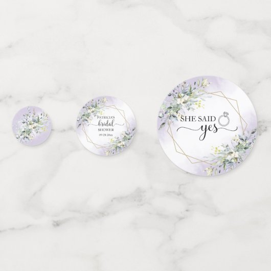 Groen Groen Waterverf Paarse Bruidsdouche Confetti (Achterkanten)