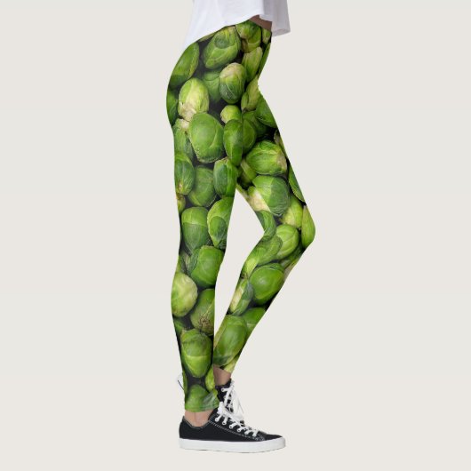 Groen groentepatroon in Brussel Leggings (Rechts)
