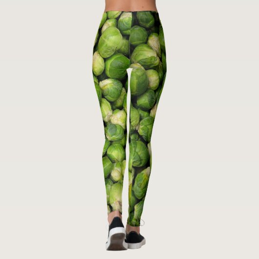 Groen groentepatroon in Brussel Leggings (Achterkant)