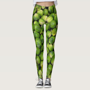 Groen groentepatroon in Brussel Leggings