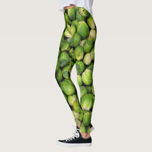 Groen groentepatroon in Brussel Leggings (Links)