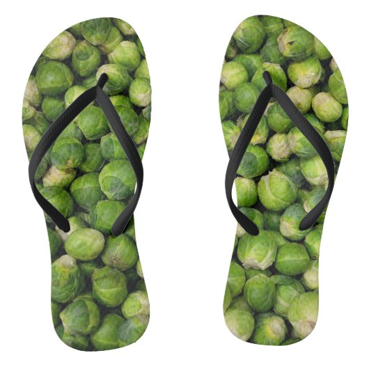 Groen groentepatroon in Brussel Teenslippers (Voetbed)