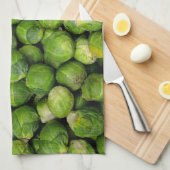 Groen groentepatroon in Brussel Theedoek (Quarter Fold)