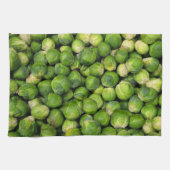 Groen groentepatroon in Brussel Theedoek (Horizontaal)