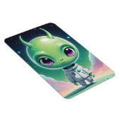 Groen groot hoofd alien met horens magneet (Rechterzijde)