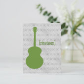 Groen Guitar Grunge Table Briefkaart (Staand voorkant)