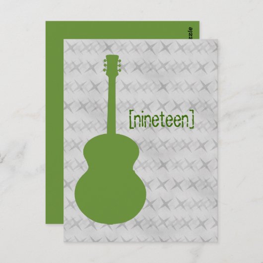 Groen Guitar Grunge Table Briefkaart (Voorkant / Achterkant)