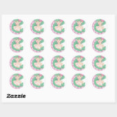 Groen haarelf ronde sticker (Vel)