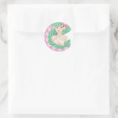 Groen haarelf ronde sticker (Tas)