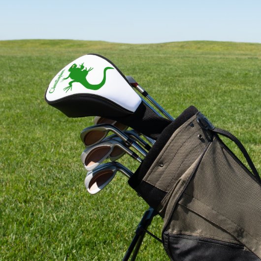 Groen Hagedisontwerp Golfheadcover (Insitu)