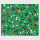Groen halloween-omslagpapier cadeaupapier (Vlak)