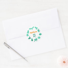 Groen Halloween verjaardagsfeestje Ronde Sticker