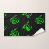 Groen handdoekje met wervelkolom en zwarte badkame bad handdoek (Handdoek)