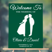 Groen handgeschreven script Kerstbruiloft Welkom Acryl Bord (Neutraal)