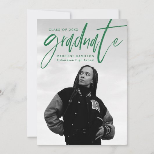 Groen handgeschreven script voor penseel 4 Foto Af Aankondiging (Voorkant)