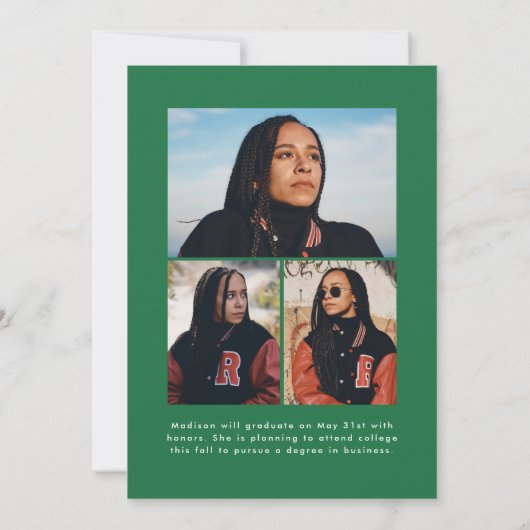 Groen handgeschreven script voor penseel 4 Foto Af Aankondiging (Achterkant)