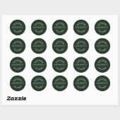Groen handgeschreven zwart rand productlabel ronde sticker (Vel)