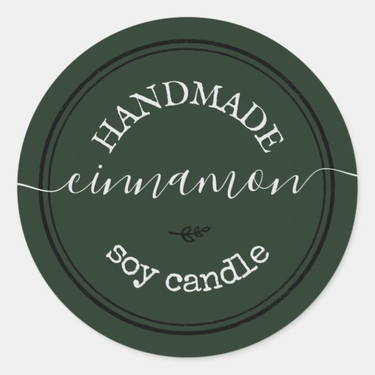 Groen handgeschreven zwart rand productlabel ronde sticker (Voorkant)