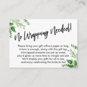 Groen Handgeschrift Geen Inpakpapier Nodig Informatiekaartje (Voorkant)