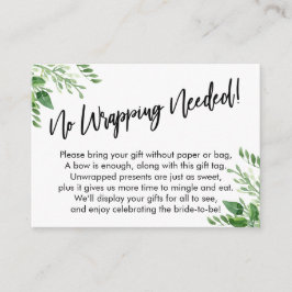 Groen Handgeschrift Geen Inpakpapier Nodig Informatiekaartje