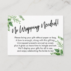 Groen Handgeschrift Geen Inpakpapier Nodig Informatiekaartje