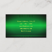 Groen handheld draagbare console-visitekaartje visitekaartje (Achterkant)