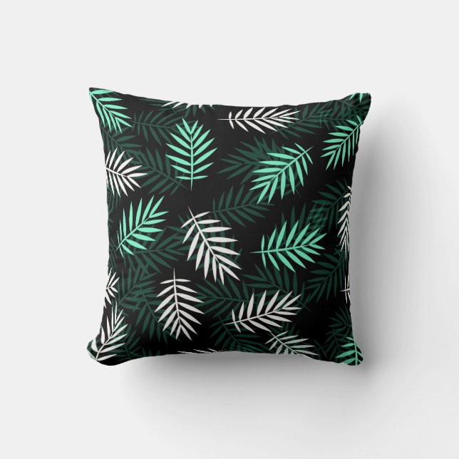 Groen handpalmblaasontwerp kussen (Voorkant)