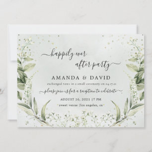 Groen Happily Ever After Trouwreceptie Invi Kaart