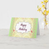  Groen Happy Birthday Wenskaart Kaart (Gele Bloem)