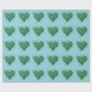 Groen hart binnen cadeaupapier