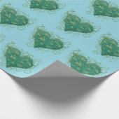 Groen hart binnen cadeaupapier (Hoek)