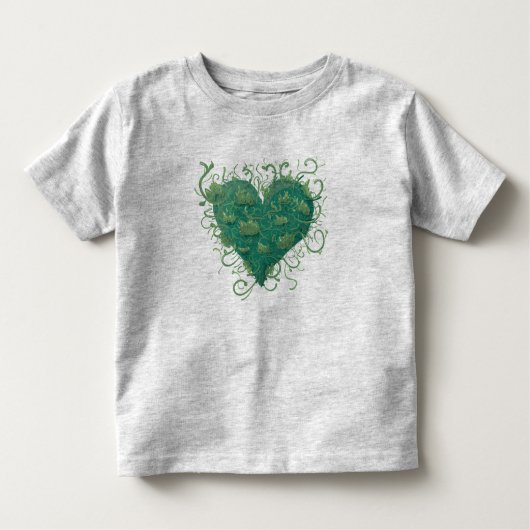 Groen hart binnen kinder shirts (Voorkant)