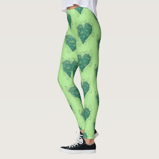 Groen hart binnen leggings (Links)