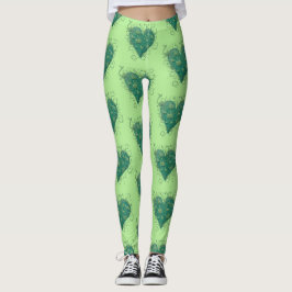 Groen hart binnen leggings