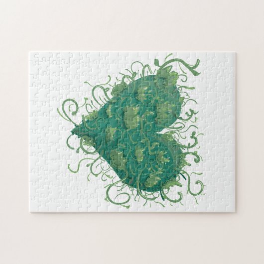 Groen hart binnen legpuzzel (Horizontaal)