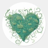 Groen hart binnen ronde sticker (Voorkant)