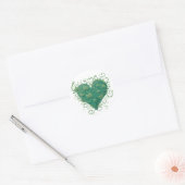 Groen hart binnen ronde sticker (Envelop)