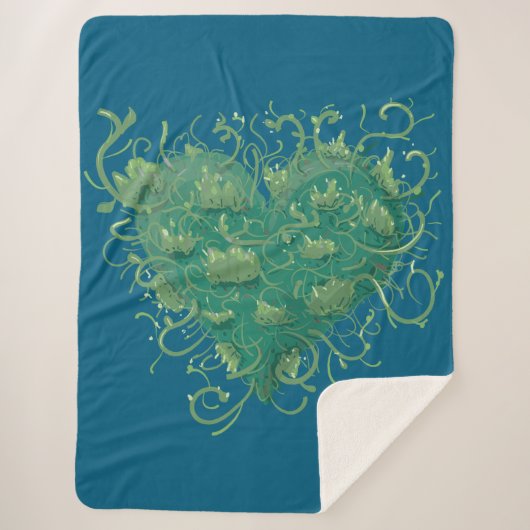 Groen hart binnen sherpa deken (Voorkant)