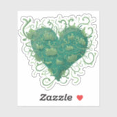Groen hart binnen sticker (Vel)