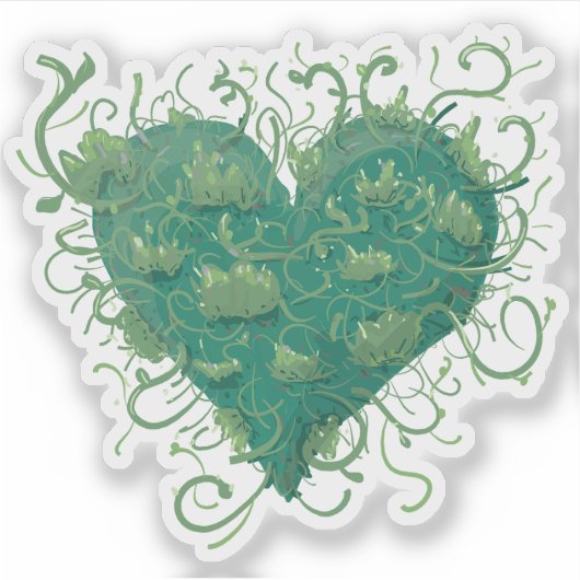 Groen hart binnen sticker (Voorkant)