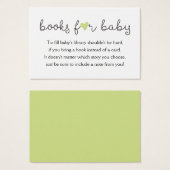 Groen Hart Bring a Book Request Baby shower Visitekaartje (Voorkant /achterkant)
