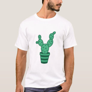 Groen Hart Cactus Cartoon Grafisch Wit T‑Shirt T-shirt
