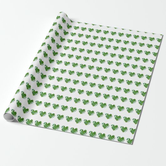 groen hart cadeaupapier (Uitgerold)